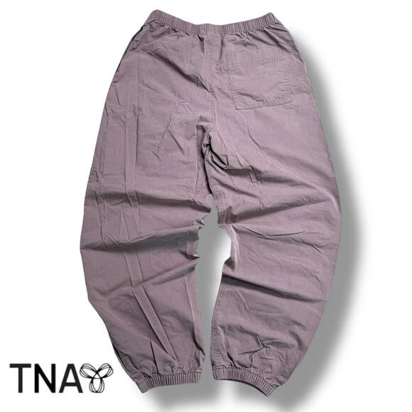 TNA Atmosphere Cargo Pants Elastic Waist Cuffed Joggers Purple Size S Aritzia - Picture 1 of 10